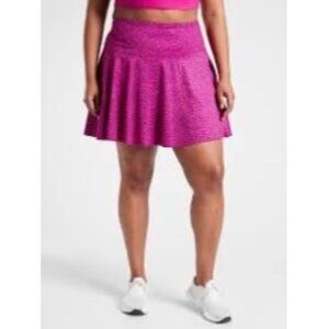 Athleta Women's Ace Printed Tennis Skort 13.5" Fiji Magnolia Purple Size 1X NWT